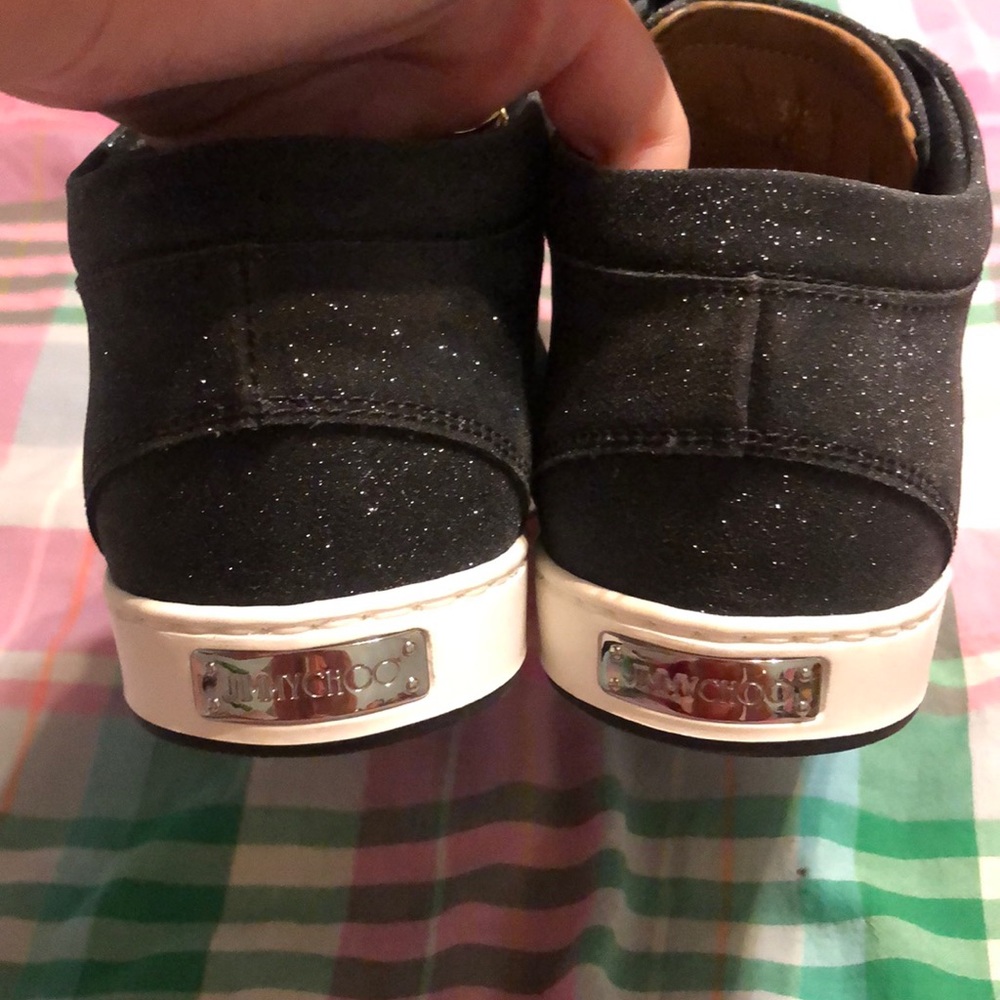 Jimmy Choo Miami Black Glitter Sneakers - Picture 3 of 8